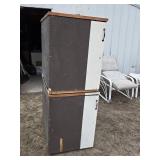Custom Wooden Storage Cabinets with Shelving - Bottom Cabinet has Wheels - Each is 35x24.5x32.5