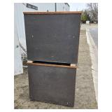Custom Wooden Storage Cabinets with Shelving - Bottom Cabinet has Wheels - Each is 35x24.5x32.5