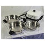 West Bend Electric Skillet with Stainless Steel Pans