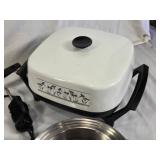 West Bend Electric Skillet with Stainless Steel Pans