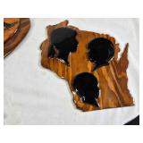 Wooden Bison Clock, Silhouette Art, and Pot Sticker Set