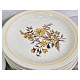 Vintage Dinnerware and Bowls with Floral Designs and Geometric Patterns