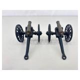2 Small Brass cannons w/Cast Iron Bases