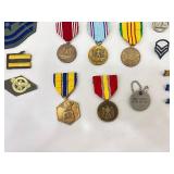 Lot of Vintage Air Force Military Patches, Medals, and Pins