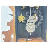 Antique Wood Windup Mantle Clock w/Key