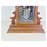 Antique Wood Windup Mantle Clock w/Key