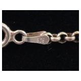 .925 Sterling Silver Barrel Agate Pendant Necklace