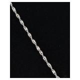 .925 Sterling Silver Mother of Pearl Crystal Flower Pendant Necklace