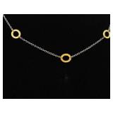 .925 Sterling Silver Vermeil Ring Necklace
