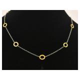 .925 Sterling Silver Vermeil Ring Necklace