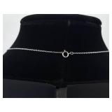 .925 Sterling Silver Crystal Hoop Fixed Pendant Necklace