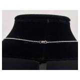 .925 Sterling Silver Crystal Bar Pendant Necklace