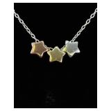 .925 Sterling Silver Vermeil Star Necklace