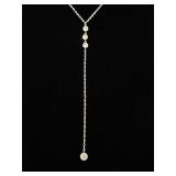.925 Sterling Silver Crystal Dangle Necklace
