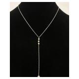 .925 Sterling Silver Crystal Dangle Necklace