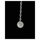 .925 Sterling Silver Crystal Dangle Necklace