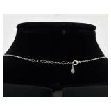 .925 Sterling Silver Crystal Dangle Necklace