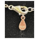 .925 Sterling Silver Crystal Dangle Necklace
