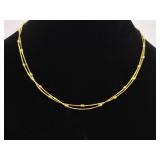 .925 Sterling Silver 2 Strand Beaded Vermeil Necklace