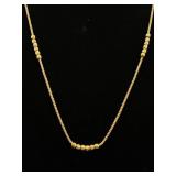 .925 Sterling Silver LONG Beaded Vermeil Necklace