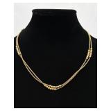 .925 Sterling Silver LONG Beaded Vermeil Necklace