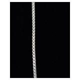 .925 Sterling Silver LONG Box Chain Necklace
