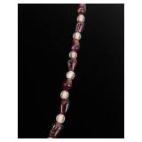 Garnet and Quartz Bead Necklace