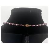 Garnet and Quartz Bead Necklace