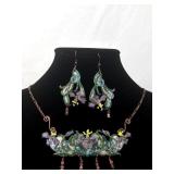 Artisan Enamel Necklace and Earring Set