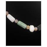 Amethyst, Nephrite, etc. Semi-Polished Stone Necklace