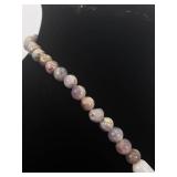Amethyst, Nephrite, etc. Semi-Polished Stone Necklace