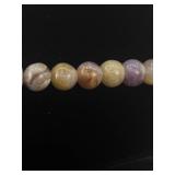 Amethyst, Nephrite, etc. Semi-Polished Stone Necklace