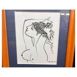 Framed Pablo Picasso Lithograph of a Nude