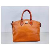 Authentic Dooney & Bourke Brown Pebble Grain Leather Satchel Handbag