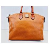 Authentic Dooney & Bourke Brown Pebble Grain Leather Satchel Handbag