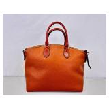 Authentic Dooney & Bourke Brown Pebble Grain Leather Satchel Handbag