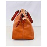 Authentic Dooney & Bourke Brown Pebble Grain Leather Satchel Handbag