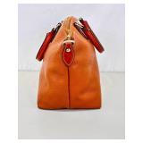 Authentic Dooney & Bourke Brown Pebble Grain Leather Satchel Handbag
