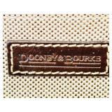 Authentic Dooney & Bourke Domed Monogram Satchel with Brown Leather Trim