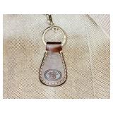 Authentic Dooney & Bourke Domed Monogram Satchel with Brown Leather Trim