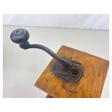 Lot of Antique Wood Coffee Bean Grinders, Cookie Embosser, and Ice Pick