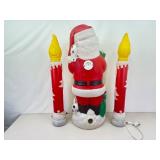 42" Blow Mold Santa and 2 Candles