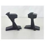 2 HEAVY Iron Railroad Spike 5.5" Bookends