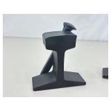 2 HEAVY Iron Railroad Spike 5.5" Bookends