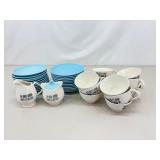 1960s Canonsburg Pottery Temporama 12 Person Desert Set