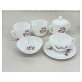 White Fire King Flower Set