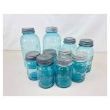 Lot of 10 Various Sized Ball Mason Jars