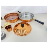 Vintage Copper Double Boiler Set