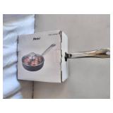 8" Copper non-stick egg poacher pan w/vented glass lid