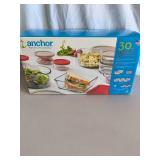 30 Piece Glass Food Storage Containers